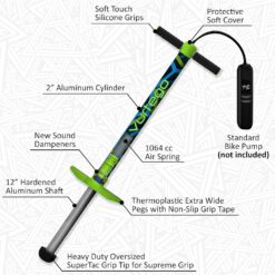 Flybar Vurtego Slingshot Pogo Stick – Patented Air-Powered Adjustable Spring for Controlled Jumps Over 5ft, Pogo Stick for Kids Age 5 and up, and Adults, Outdoor Toys, 40 to 180lbs, Durable, Lightweight