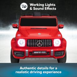 Kid Trax Electric Kids Luxury Mercedes Benz AMG G63 Car Ride-On Toy, 6 Volt Battery, Remote Control, Ages 3-5 Years, Red