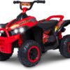 Kid Trax 12V ATV Ride On - Electric ATV, 2 Speed, Ride On Toys, Led Headlights, Quad Four Wheelers, Forward and Reverse, Kids Car Ride On, Indoor/Outdoor Toys, Max Weight 77 lb, Ages 3-8, FIRE RED