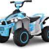 Kid Trax 12V ATV for Boys and Girl Toys - Toddler Ride On ATV, Kids' Electric Vehicle, ATV Quad Car Toy w/ 2 Speed, Led Headlights, Four Wheelers Ride On Toy, Max Weight 77 lb, Ages 3-8, ICE Blue