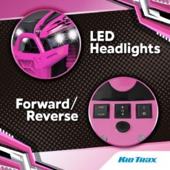 Kid Trax Pink 12V ATV Ride On Toys - Quad ATV, Electric 4 Wheeler, Reverse and Forward, Kids' Electric Vehicle, Quad Car ATV w/ 2 Speed, Led Headlights, 4 Wheeler, Max Weight 77 lb, Ages 3-8