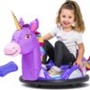 ImaginAir 6V Unicorn Toys Bumper Car - Kids Electric Car, Ride On Toddler Toy, Toddler Boys, w/Music, Parent Remote Control, LED Light, 360° Spin, 1 MPH, Auto-inflated, Max Weight of 66lbs, Age 1.5-4
