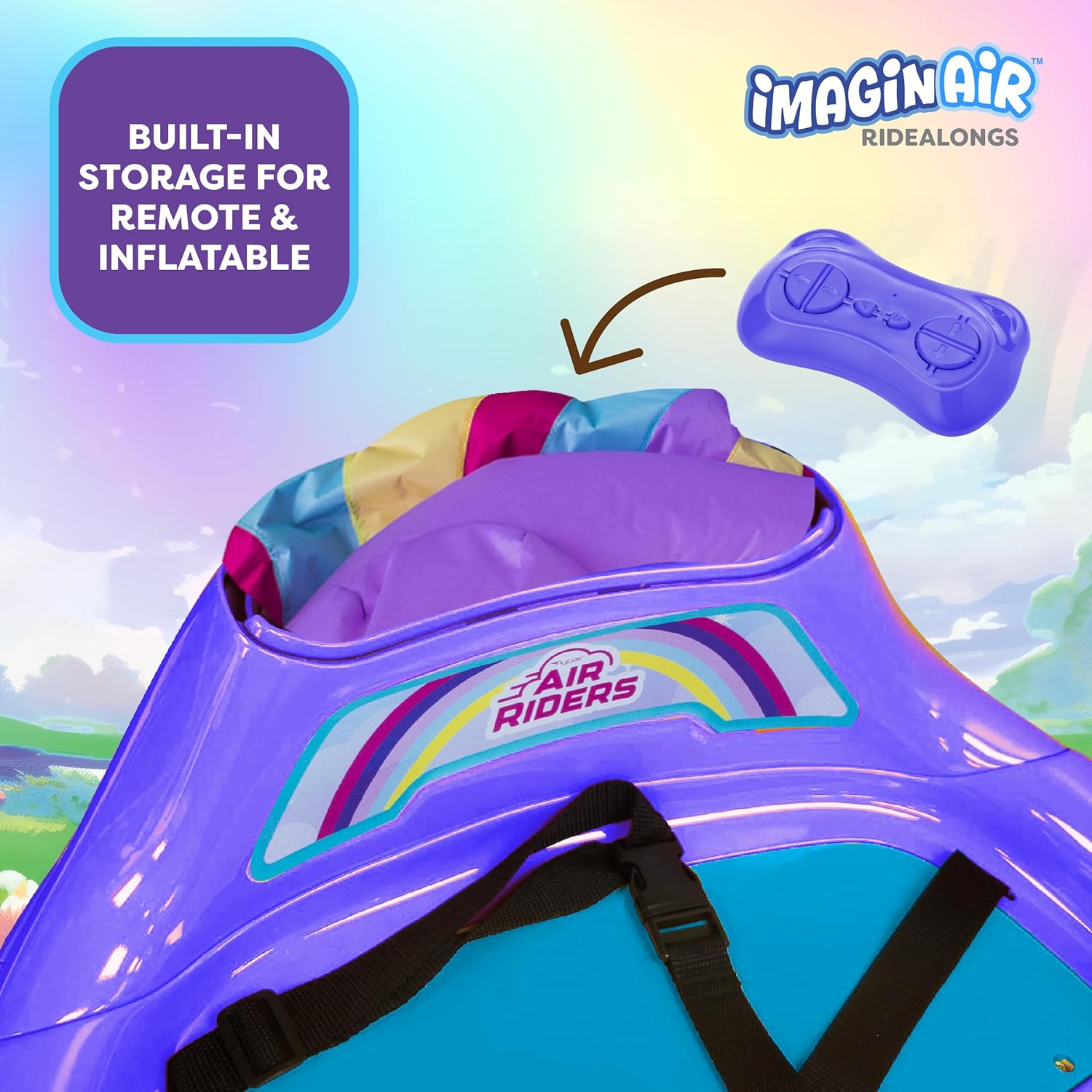 ImaginAir 6V Unicorn Toys Bumper Car - Kids Electric Car, Ride On Toddler Toy, Toddler Boys, w/Music, Parent Remote Control, LED Light, 360° Spin, 1 MPH, Auto-inflated, Max Weight of 66lbs, Age 1.5-4