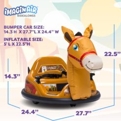 ImaginAir 6V Horse Toys Toddler Bumper Car - Toddler Toy, Kids Electric Car, Ride On Toy, w/Music, Parent Remote Control, LED Lights, 360° Spin, Auto-inflated, 1 MPH, Max Weight of 66lbs, Age 1.5-4