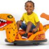 ImaginAir 6V Raptor Dinosaur Toys Bumper Car - Kids Car to Drive, Ride On Toy, Auto-Inflated, w/Music, Parent Remote Control, LED Lights, 360° Spin, 1 MPH, Max Weight of 66lbs, Age 1.5-4 Years