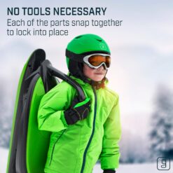 Gizmo Riders Skidrifter Sled for Kids, Snow Sled with Brake for Ages 3 and Up, Weight Capacity 150 lbs (Mystic Green)