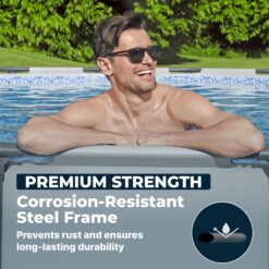 Bestway Steel Pro MAX 18 Feetx48 Inches Round Above Ground Swimming Pool with Pump and Cover