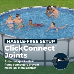 Bestway Steel Pro MAX 18 Feetx48 Inches Round Above Ground Swimming Pool with Pump and Cover