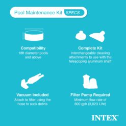 Intex 15-ft x 15-ft x 48-in Inflatable top ring Round Above-Ground Pool with Filter Pump with Ground Cloth with Pool Cover with Ladder