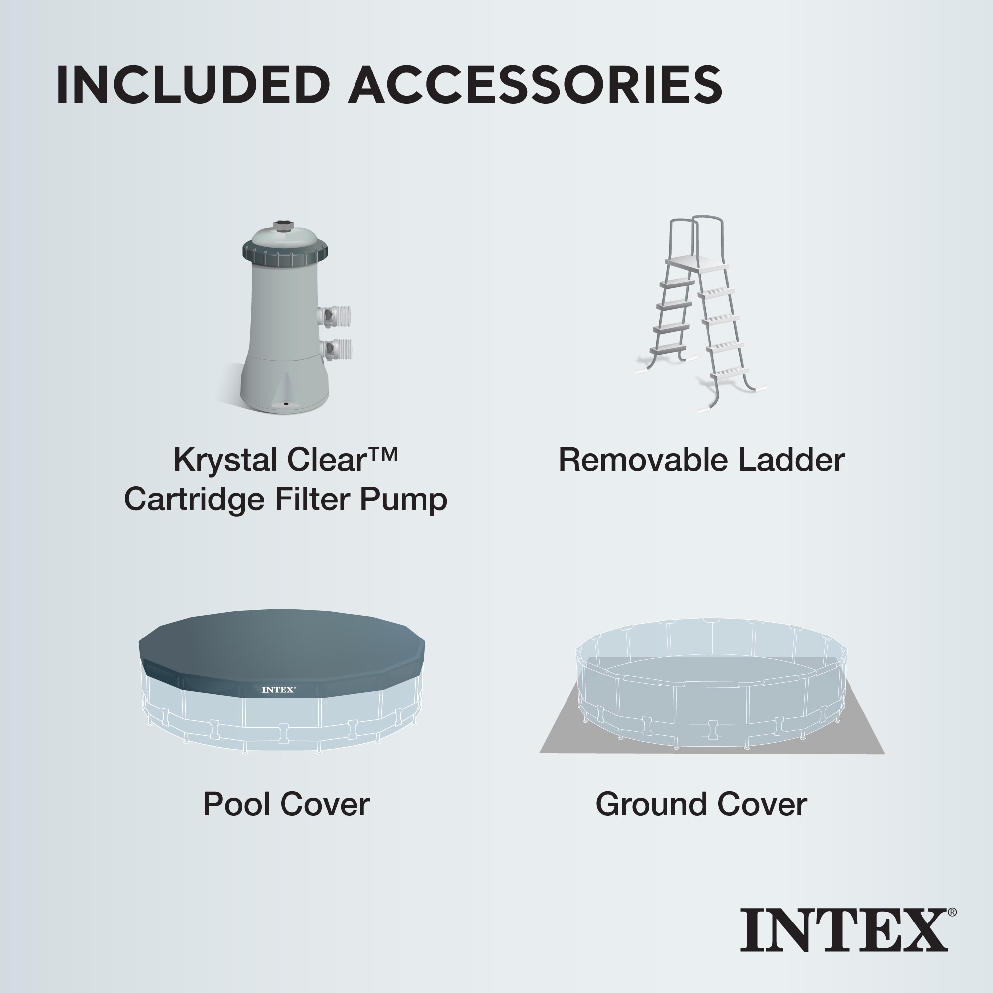 Intex 15-ft x 15-ft x 48-in Above-Ground Pool with Filter Pump with Ground Cloth with Ladder