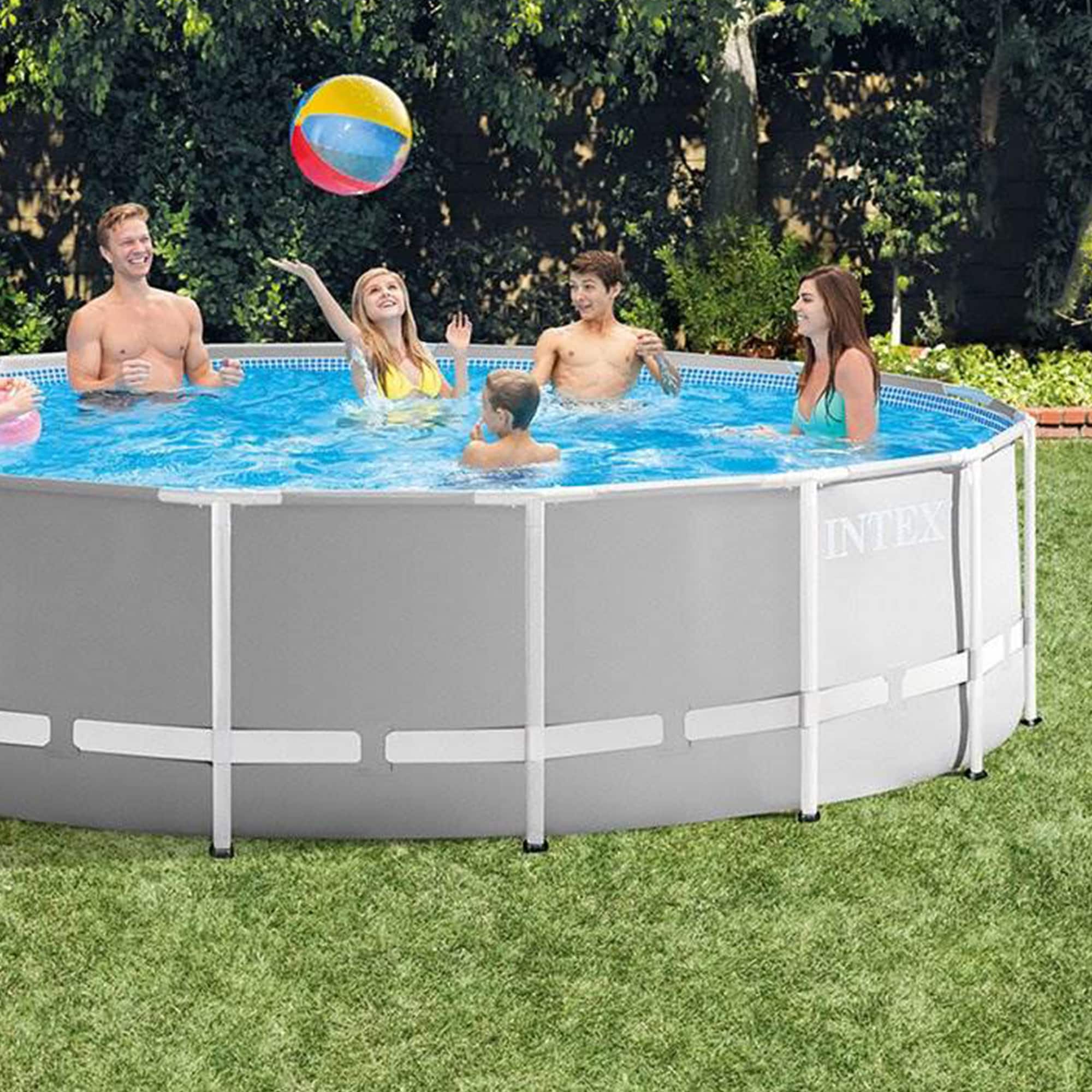 Intex 15-ft x 15-ft x 48-in Above-Ground Pool with Filter Pump with Ground Cloth with Ladder