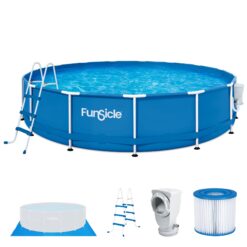 Funsicle 15ft x 36 Inch Outdoor Activity Round Frame Above Ground Swimming Pool Set