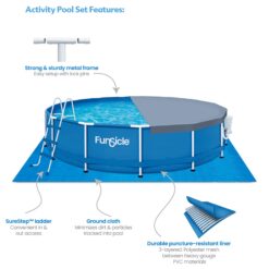 Funsicle 15ft x 36 Inch Outdoor Activity Round Frame Above Ground Swimming Pool Set