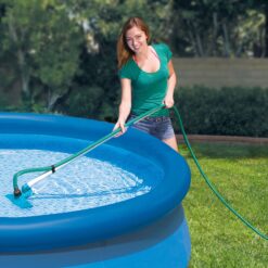 Intex 15-ft x 15-ft x 48-in Metal frame Round Above-Ground Pool with Filter Pump with Ground Cloth with Pool Cover with Ladder