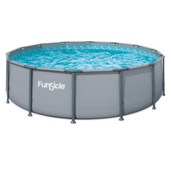 Funsicle 14 Feet x 42 Inches Oasis Round Above Ground Swimming Pool Set Cool Gray