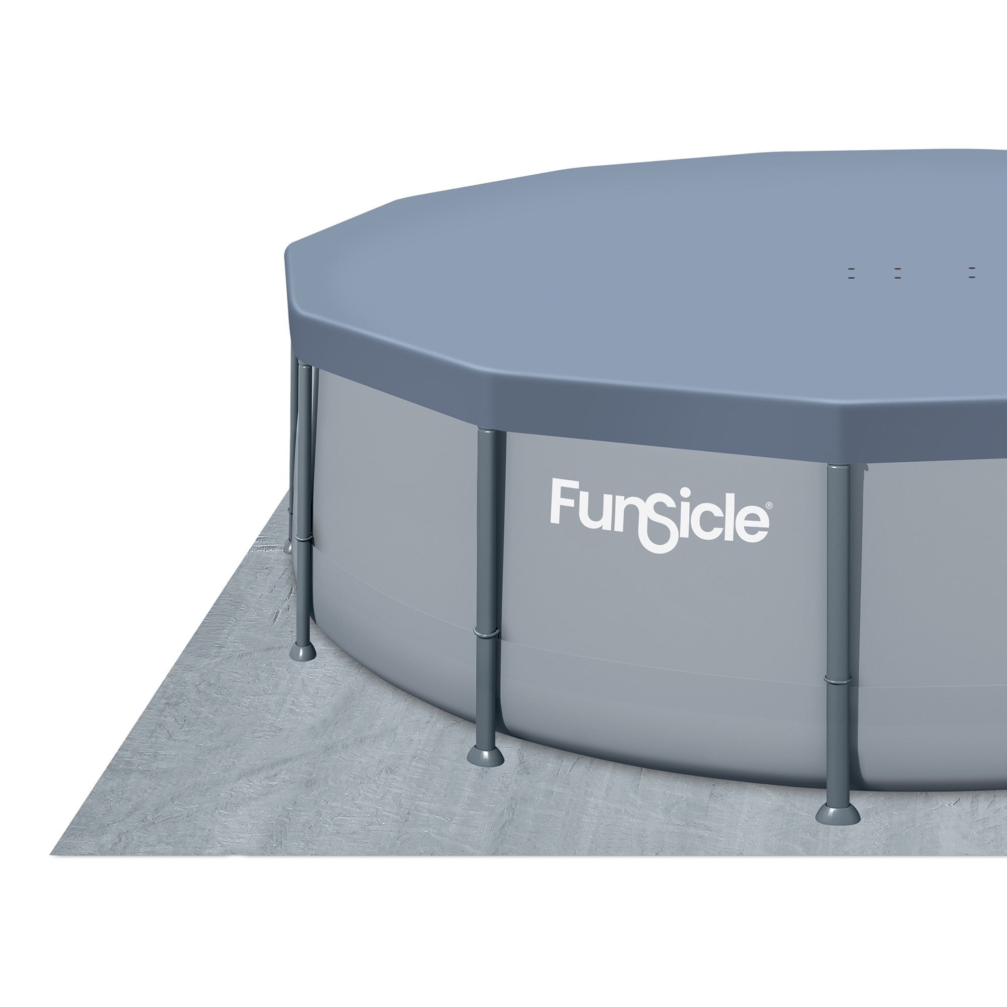 Funsicle 14 Feet x 42 Inches Oasis Round Above Ground Swimming Pool Set Cool Gray