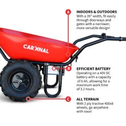 Cardinal 4-cu ft 2 Wheel Steel Powered Wheelbarrow