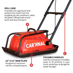 Cardinal 1.25 Amp Corded Electric 120V60Hz 12.6-in x 15.7-in Plate Compactor