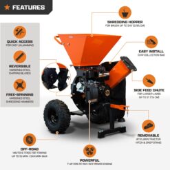 DK2 Manual 7 -HP DK2 POWER Gas Wood Chipper, 3-in Maximum Branch Diameter