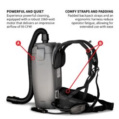 Tomahawk Power Commercial Pet Bagless Backpack Vacuum Cleaner with HEPA Filter