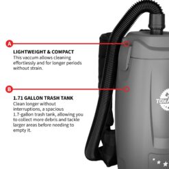 Tomahawk Power Commercial Pet Bagless Backpack Vacuum Cleaner with HEPA Filter