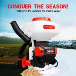 Tomahawk Power Tomahawk Broadcast Spreader 5-lb Capacity Compatible with Ice Melt, Salt, Fertilizer, Seed