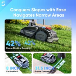 Sunseeker V3 Robotic Lawn Mower with GPS Assisted Navigation (Up to 1/8 acre)