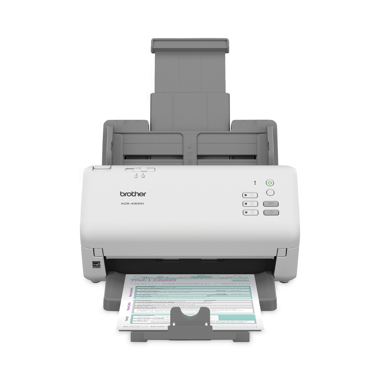 Brother ADS-4300N Professional Desktop Scanner 600 dpi Optical Resolution 80-Sheet Auto Document Feeder
