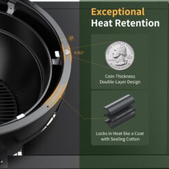 Brand-Man Grills Rodeo Elite 22-in W Black Kamado Charcoal Grill