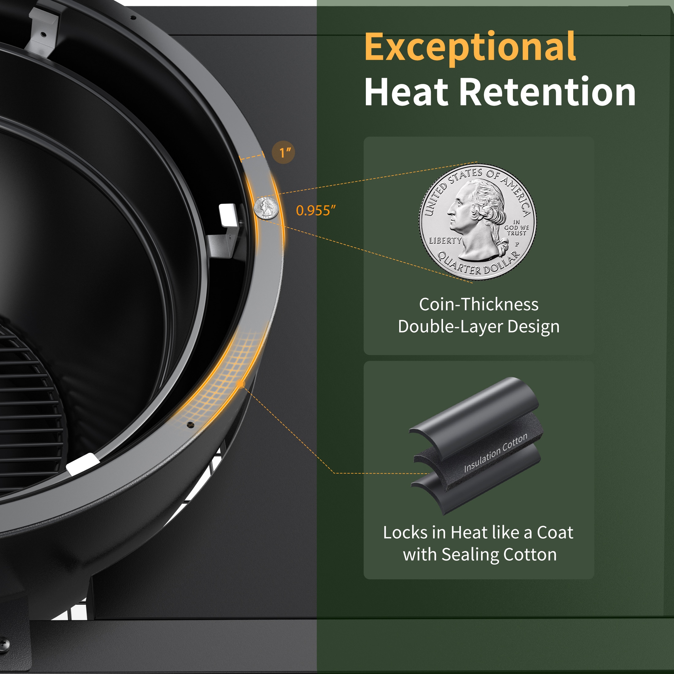 Brand-Man Grills Rodeo Elite 22-in W Black Kamado Charcoal Grill