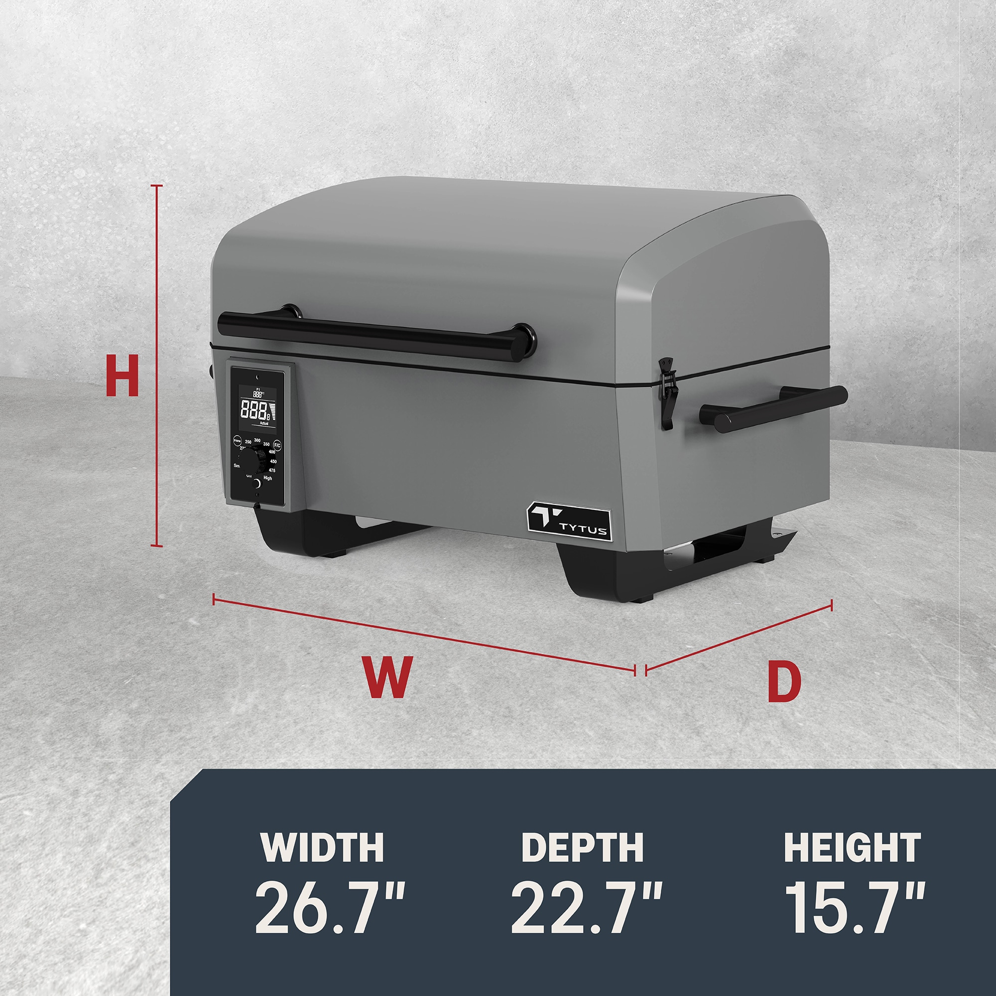 TYTUS Emberwood 282-Sq. in Gunmetal Gray Portable Wood pellet Grill
