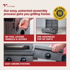 TYTUS Emberwood 282-Sq. in Gunmetal Gray Portable Wood pellet Grill