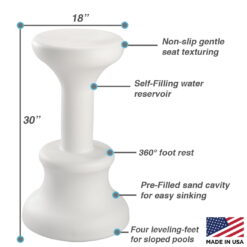 Dunn-Rite Products Made in USA Submersible Swim Up Pool Stools for Underwater Use, Bar Stool for Inside Pool and Patio Deck Seating, 30 Inch (1 Stool)
