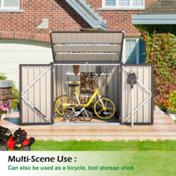 AECOJOY 46 Cu ft. Outdoor Trash Can Storage Shed Waterproof Horizontal Storage Cabinet in Dark Gray