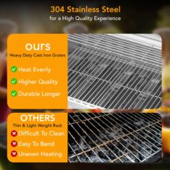 COWSAR Stainless Steel with light 4 -Burner Liquid Propane Gas Grill 1 -Side Burner