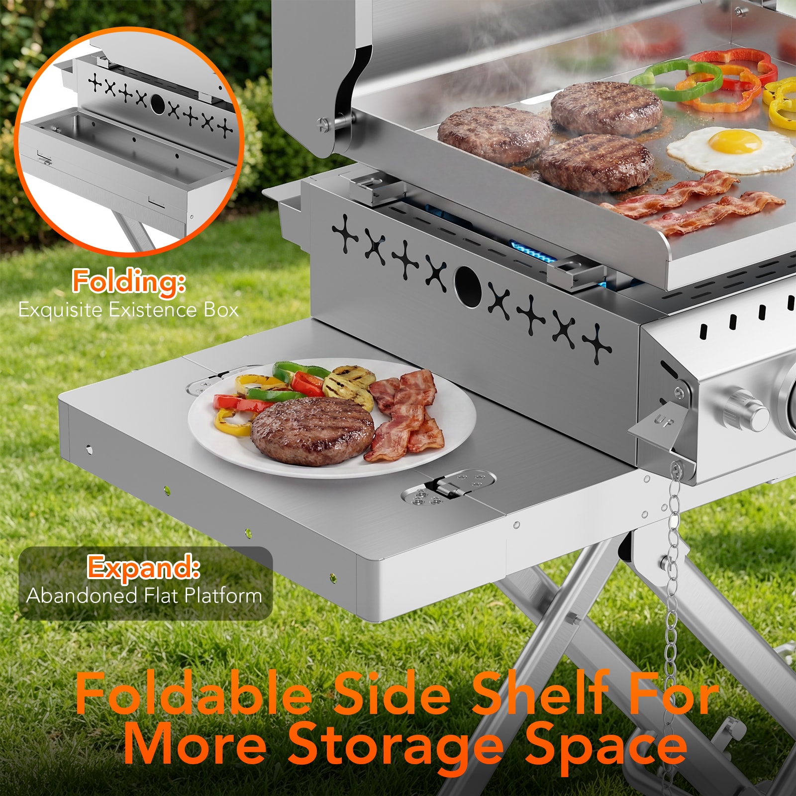 COWSAR Stainless steel Griddle 3 -Burner Liquid Propane Gas Grill