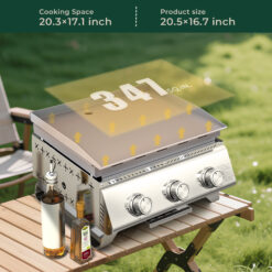 COWSAR Stainless steel Griddle 3 -Burner Liquid Propane Gas Grill