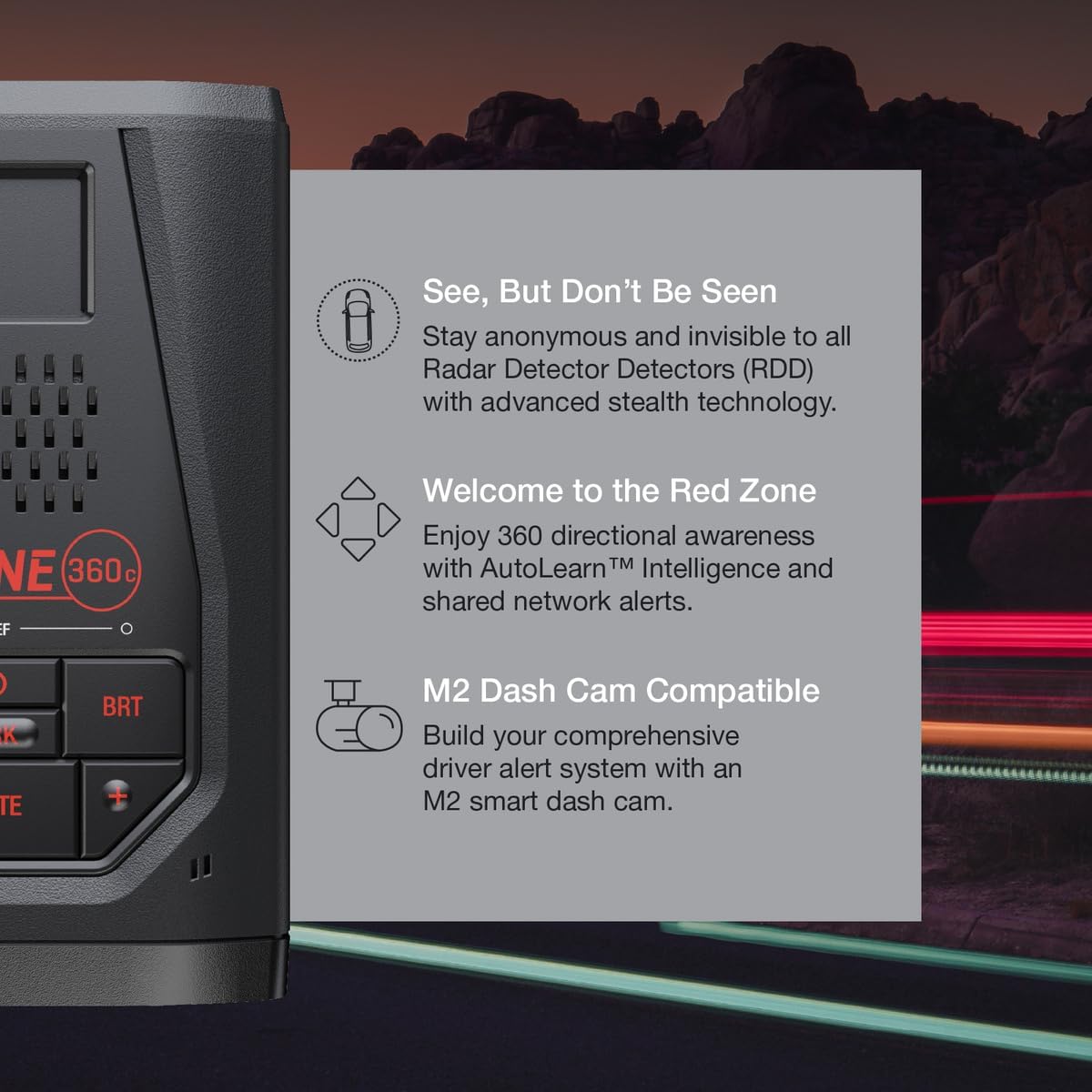Escort Redline 360c Plug and Play Radar Detector - Extreme Range, Rapid Response Times, Full Stealth, 360 Degree Awareness, Advanced Filtering, Built-in WiFi, Apple CarPlay & Android Auto Compatible