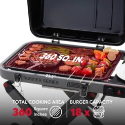 Feasto 360-Sq. in Black Portable Liquid propane Grill