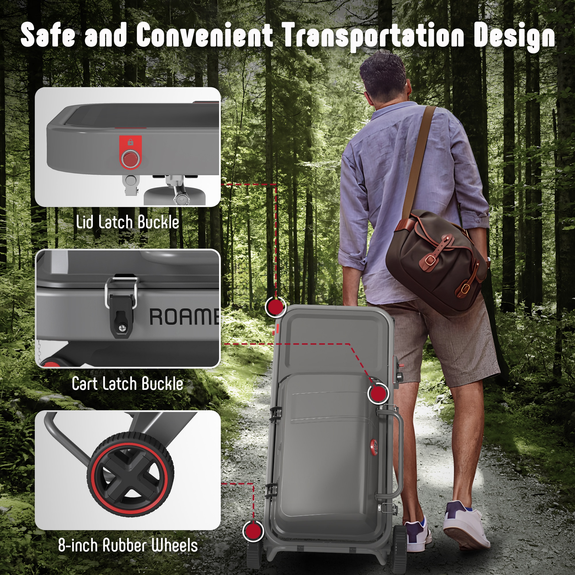 Feasto 360-Sq. in Gray Portable Liquid propane Grill