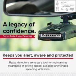 Cobra RAD 490i Laser Radar Detector – New Model with Long Range Detection, Bluetooth, Apple CarPlay and Android Auto Compatible, LaserEye Front and Rear Detection, DSP, Firmware Updatable