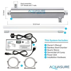 AQUASURE Quantum UV Single-stage 18-GPM Ultraviolet UV Soft water Whole House Water Filtration System