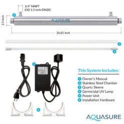 AQUASURE Quantum UV Single-stage 12-GPM Ultraviolet UV Soft water Whole House Water Filtration System