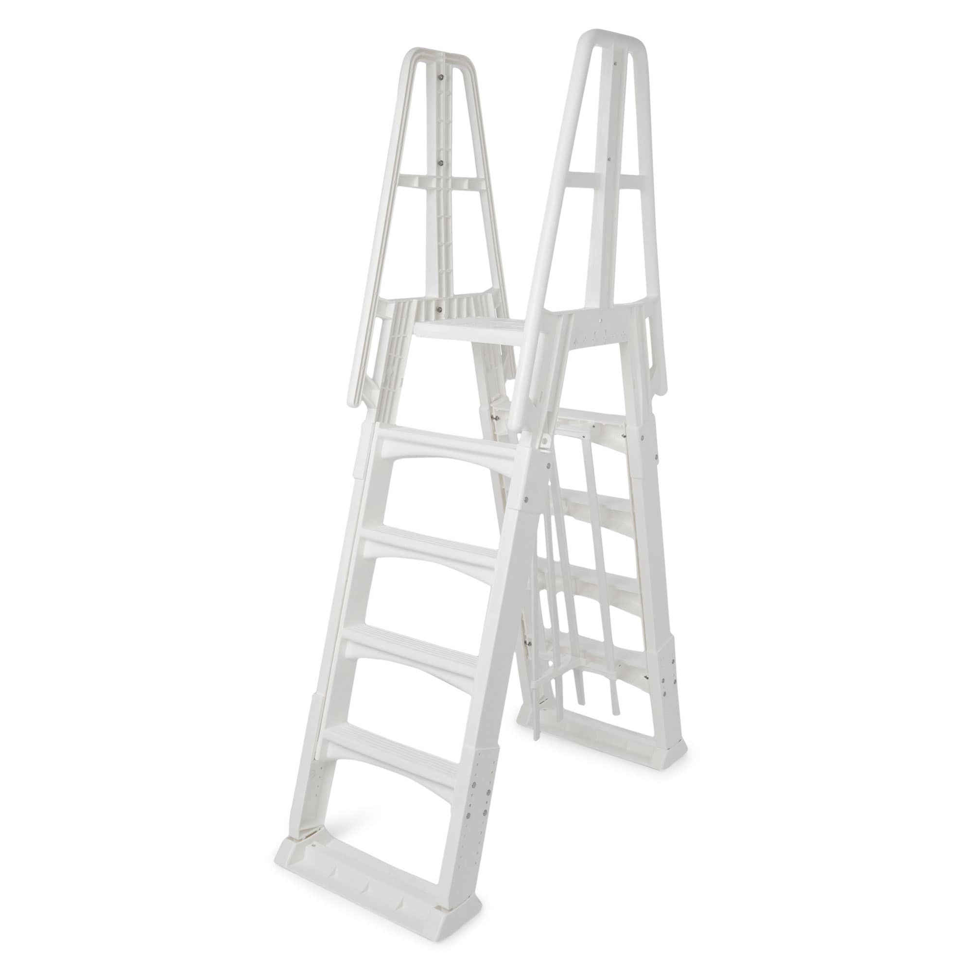 Vinyl Works 56-in Resin Drop-in pool steps with outside ladder Hand Rail