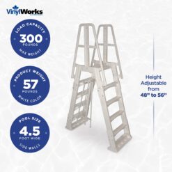 Vinyl Works 56-in Resin Drop-in pool steps with outside ladder Hand Rail