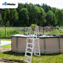 Vinyl Works 56-in Resin Drop-in pool steps with outside ladder Hand Rail