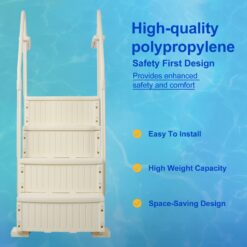 Siavonce Drop-in pool steps 60-in Polyethylene Drop-in pool steps Hand Rail