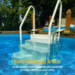 Siavonce Drop-in pool steps 60-in Polyethylene Drop-in pool steps Hand Rail