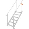 Huluwat Dock Ladder 43ftft 51ftft Adjustable Height 500 lbs Load Capacity Aluminum Alloy 6 Steps Pontoon Boat Ladder with Dual Handrails Nonslip Rubber Mat Ideal for Ship Lake Pool Marine Boarding