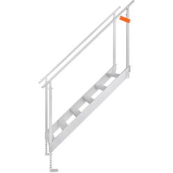 Huluwat Dock Ladder 43ftft 51ftft Adjustable Height 500 lbs Load Capacity Aluminum Alloy 6 Steps Pontoon Boat Ladder with Dual Handrails Nonslip Rubber Mat Ideal for Ship Lake Pool Marine Boarding